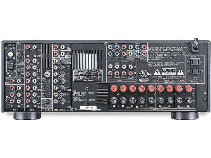 Denon AVR-2105 Home theater receiver with Dolby Digital EX, DTS-ES