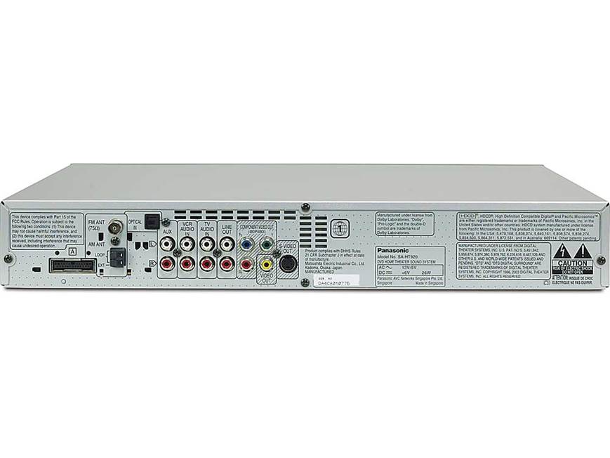 Panasonic SC-HT920 DVD home theater system at Crutchfield
