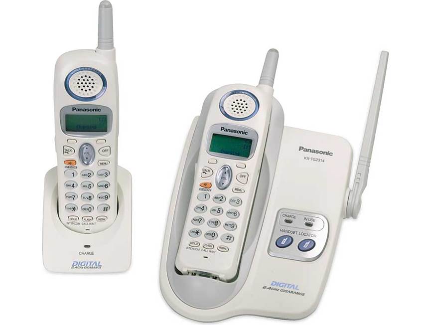 Panasonic KX-TG2314W 2.4 GHz dual-handset cordless telephone at