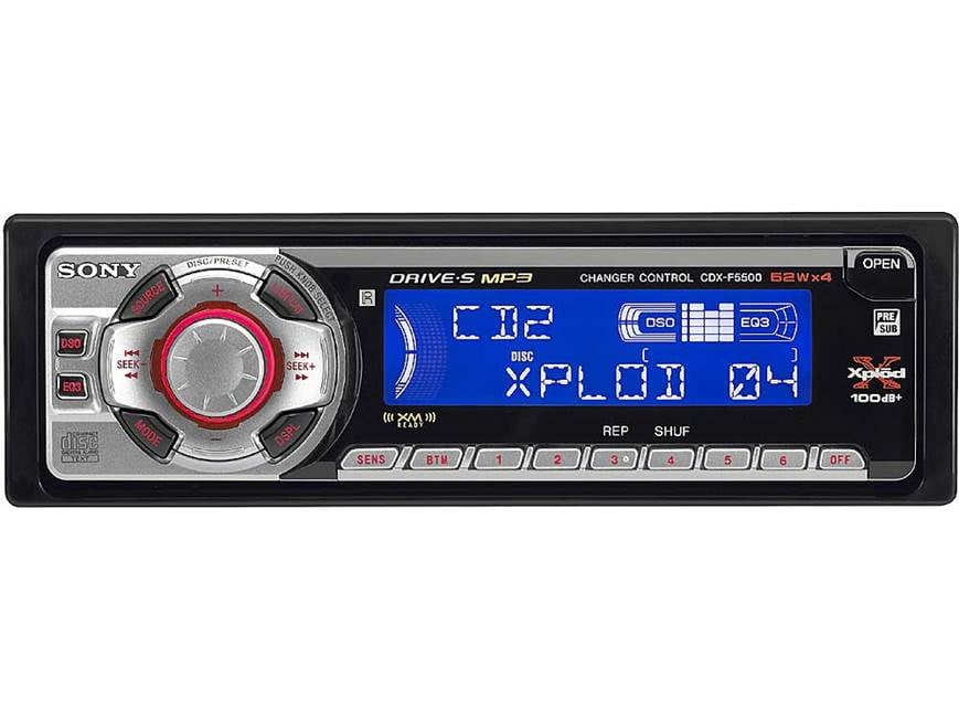 Sony CDX-F5500 CD/MP3 receiver with CD changer controls at Crutchfield