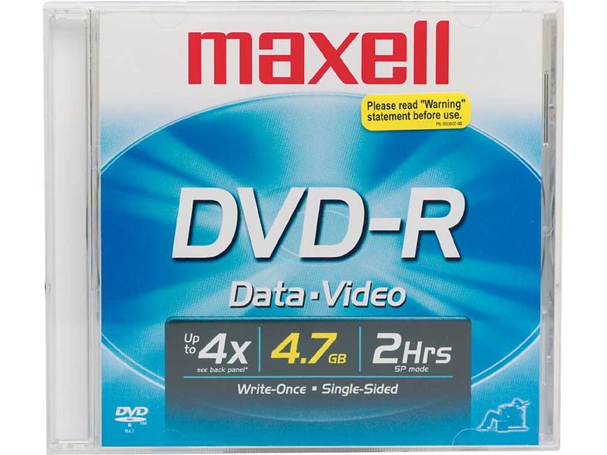 Maxell DVD-R 4.7GB 4.7GB single-sided DVD-R, 4X compatible at Crutchfield