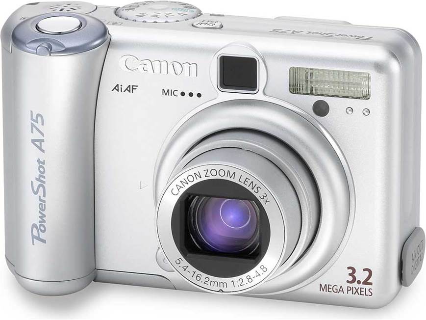 Canon PowerShot A75 コンパクトデジタルカメラ 本体(96) Canon PowerShot A75 3.2-megapixel digital camera at Crutchfield