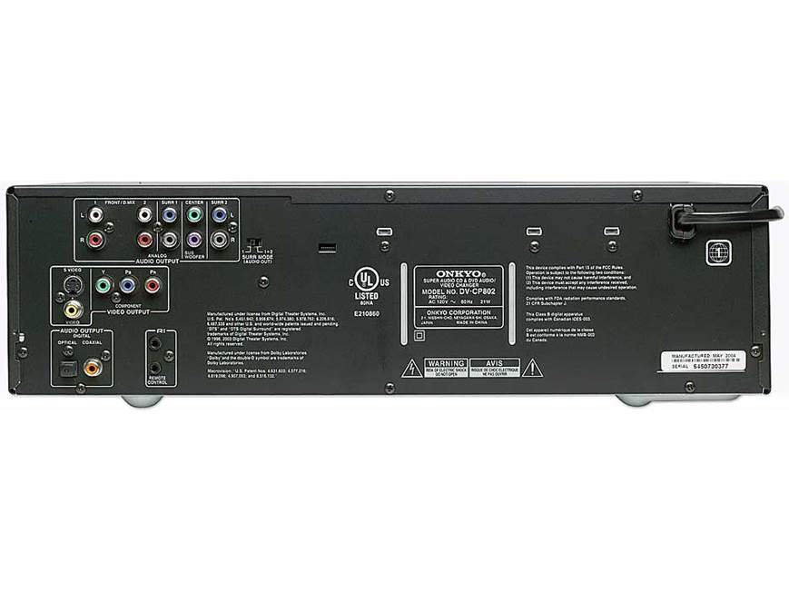 Onkyo DV-CP802 6-disc universal DVD/CD/SACD/DVD-Audio changer at