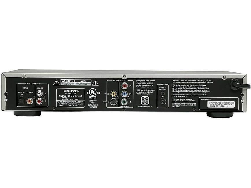 Onkyo DV-SP301S (Silver) DVD/CD player (Silver) at Crutchfield
