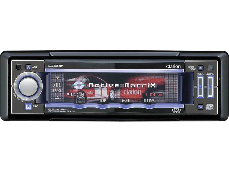 Clarion DXZ865MP CD receiver with MP3/WMA playback and touchscreen