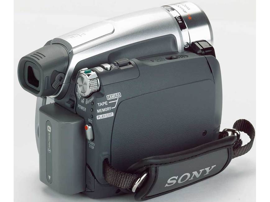 Sony DCR-HC96 Mini DV digital camcorder with docking station at