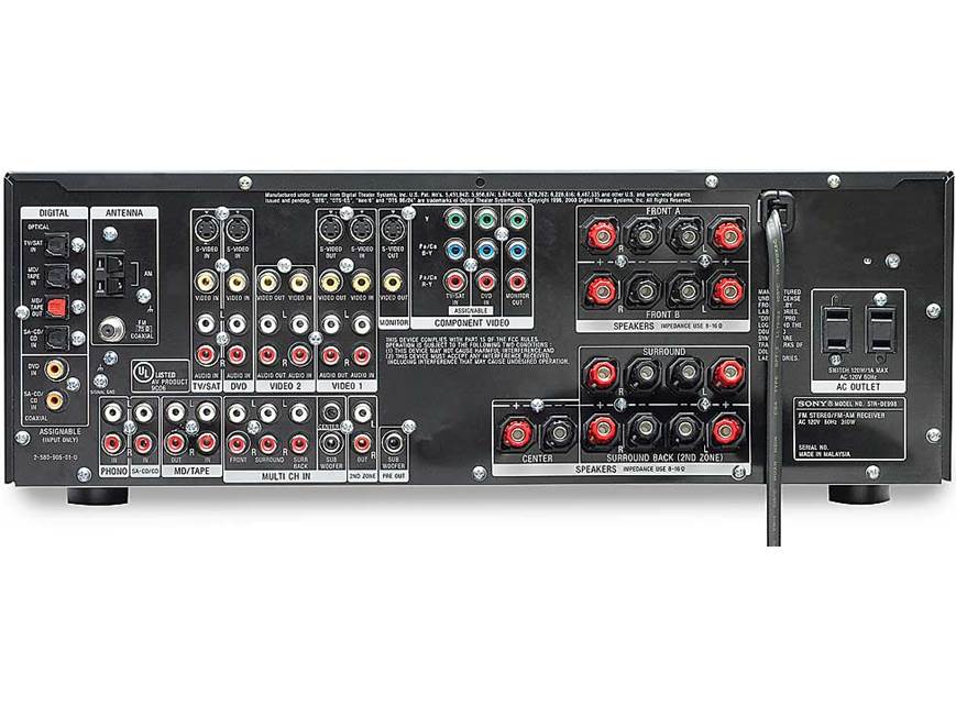 Sony STR-DE998 7-channel home theater receiver at Crutchfield
