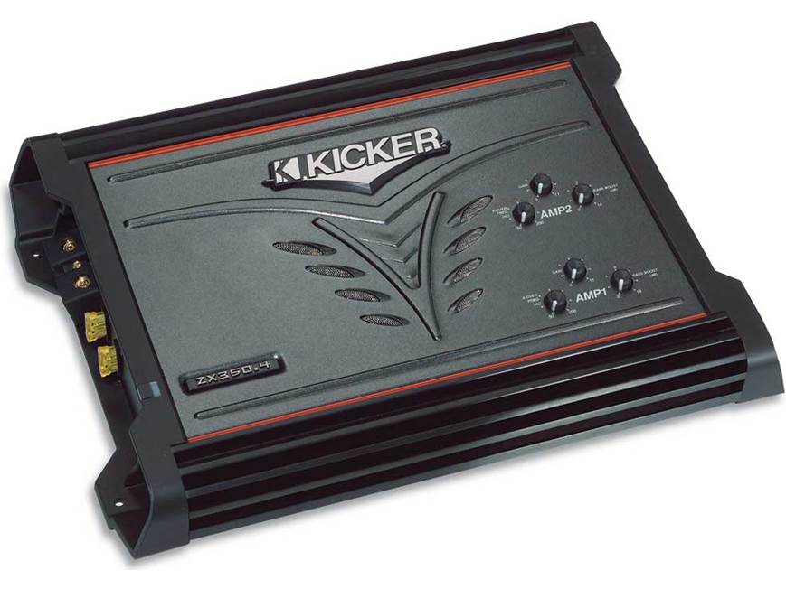 キョン Kicker ZX350.4 4-channel car amplifier 60 watts RMS x 4 at Crutchfield