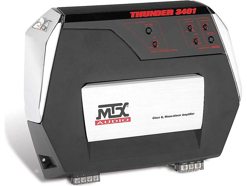 MTX Thunder3401 Mono subwoofer amplifier 200 watts RMS x 1 at