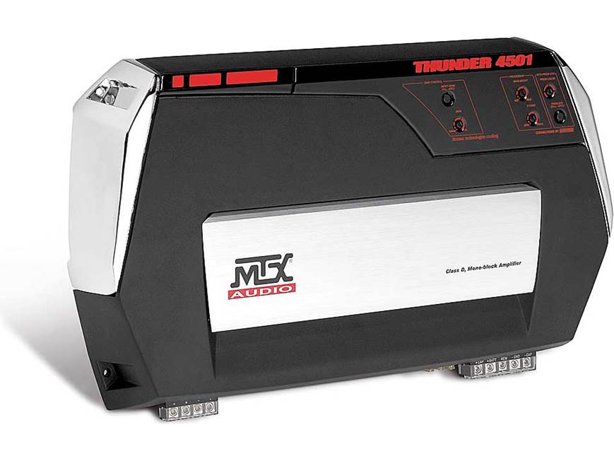 MTX Thunder4501 Mono subwoofer amplifier 500 watts RMS x 1 at 2