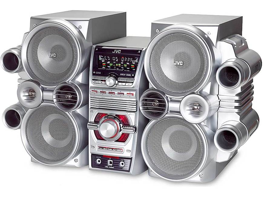 JVC HX-C6 5-CD/AM/FM shelf system with USB connection at Crutchfield