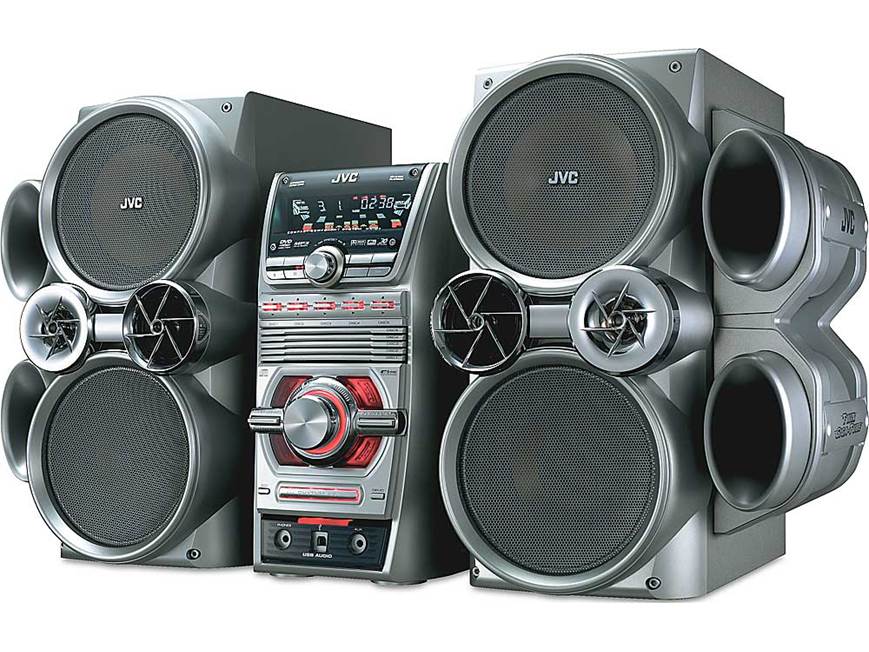 JVC HX-D7 5-disc shelf system with DVD playback at Crutchfield