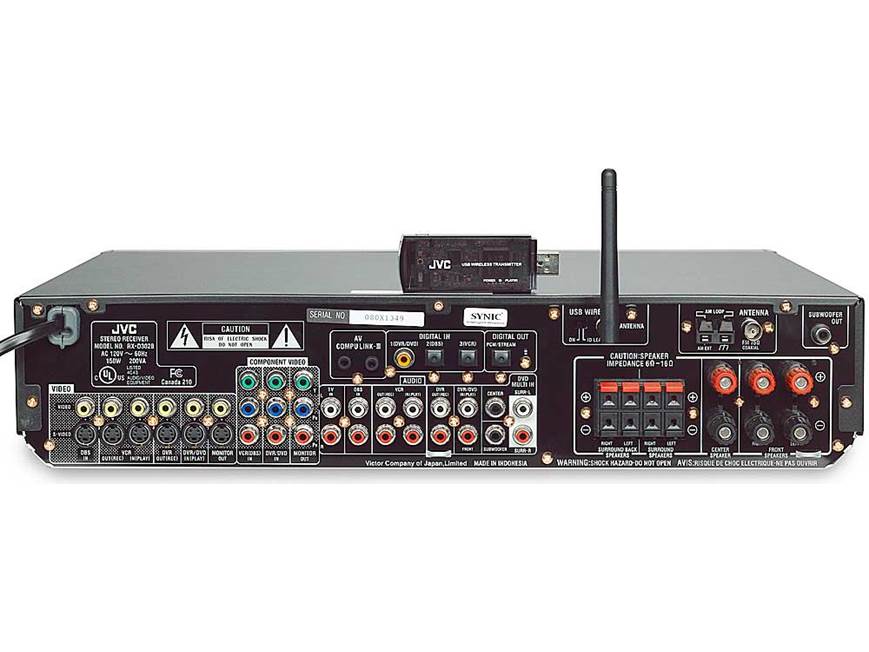 JVC RX-D302B 7-channel home theater receiver with wireless PC