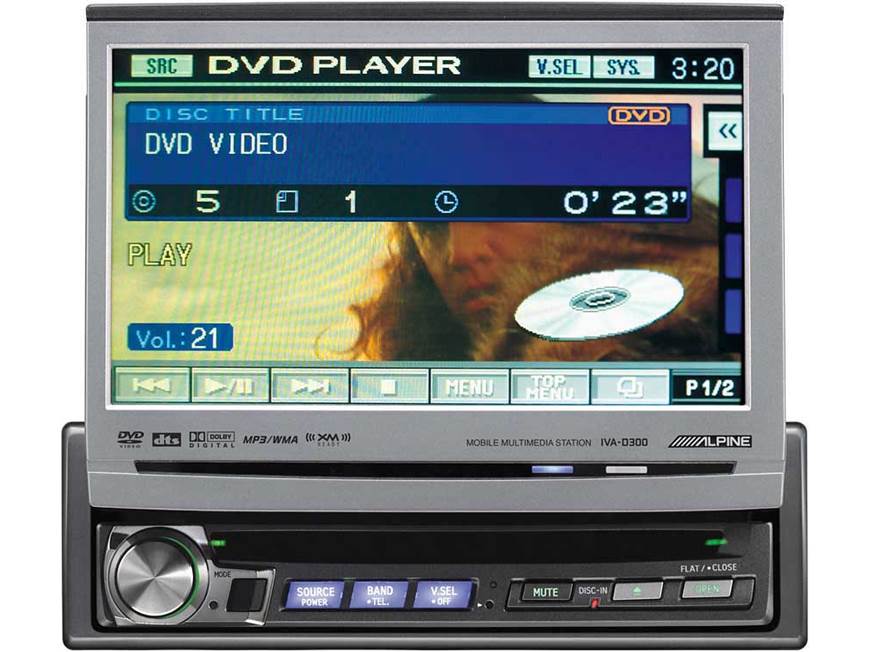 Alpine IVA-D300 DVD/CD/MP3/WMA receiver with retractable 7 Alpine IVA-D300 DVD/CD/MP3/WMA receiver with retractable 7