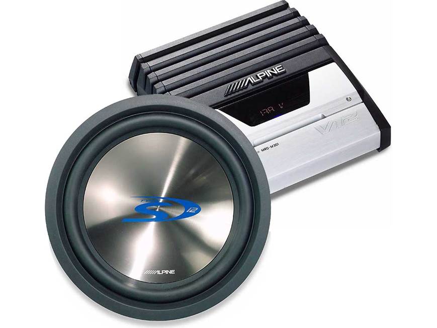 Alpine Bass Package MRD-M301 mono amp and one SWS-1242D 12