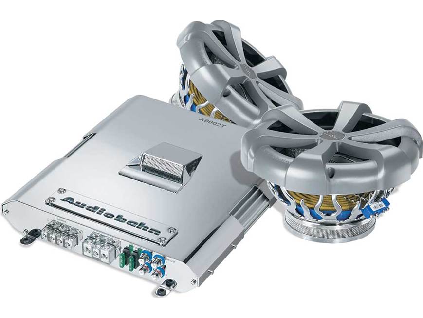 Audiobahn Bass Package A8002T 2-channel amplifier Two AW1051SE 10