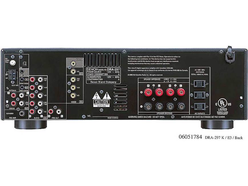 Denon DRA-297 XM-ready stereo receiver at Crutchfield