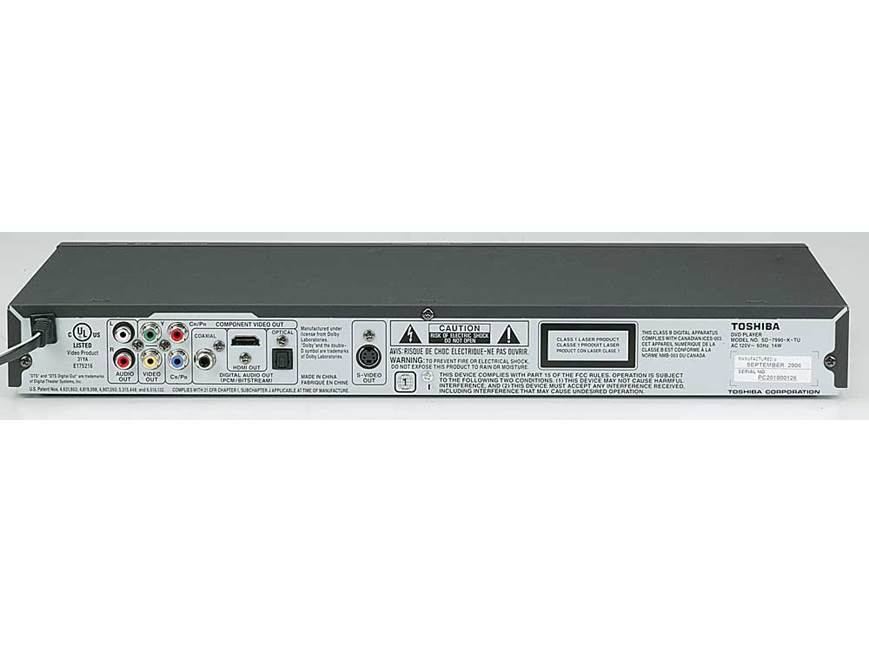 Toshiba SD-7990 DVD/CD player with digital video output and 1080p