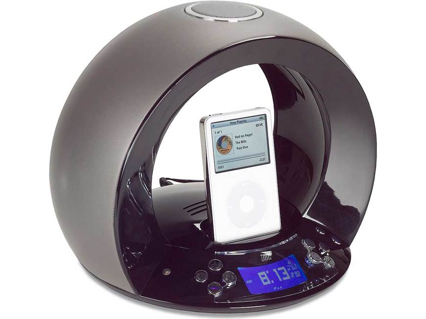 JBL On Time (White) iPod® dock, AM/FM clock radio, and powered