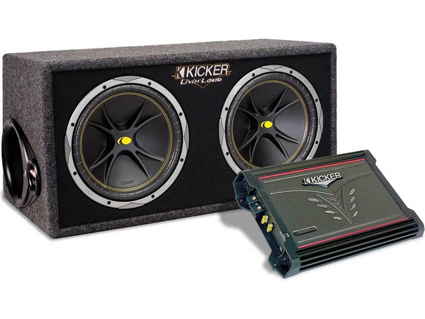 Kicker Bass Package ZX300.1 mono subwoofer amplifier DC122 dual 12