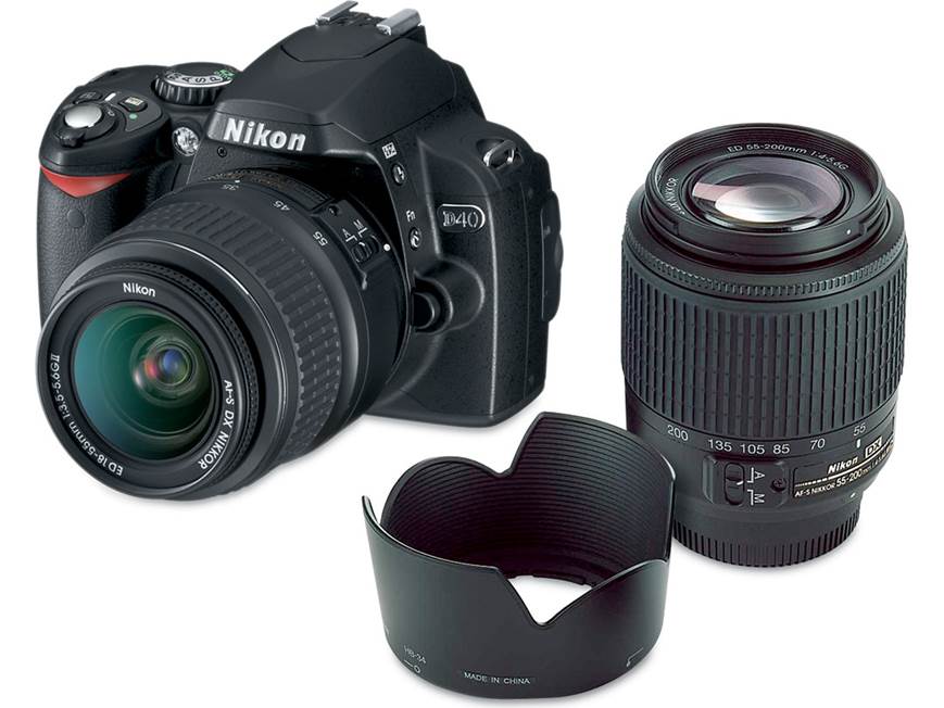 Nikon D40 2-Lens Kit 6.1-megapixel digital SLR camera kit with 18