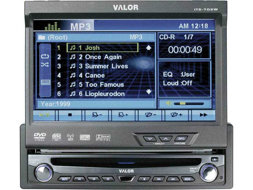 Valor ITS-702W DVD receiver with built-in iPod control at Crutchfield