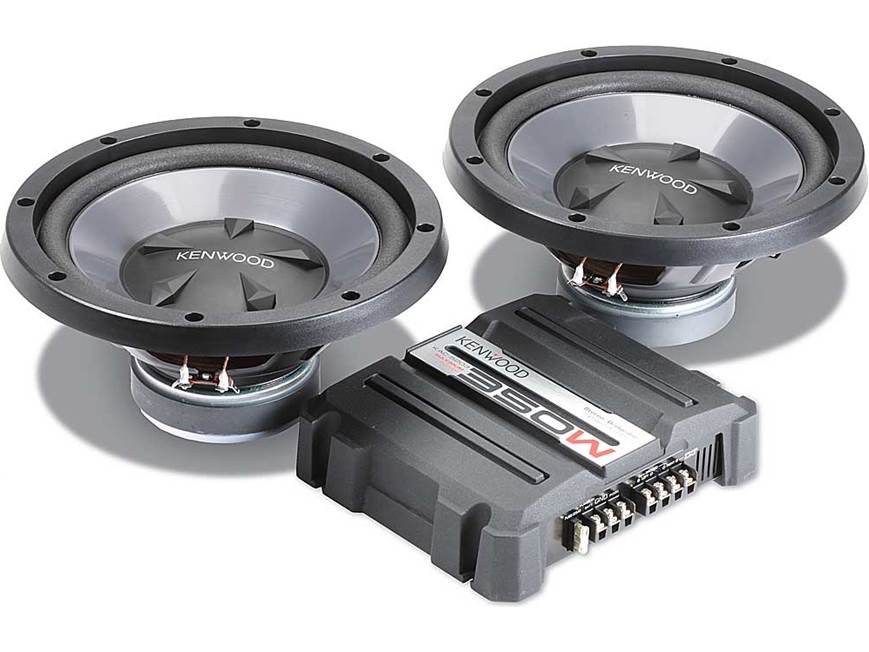 Kenwood Bass Package KAC-5203 2-channel amplifier Two KFC-W110S 10