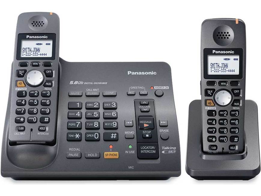 Panasonic KX-TG6072B 5.8 GHz expandable cordless phone system with