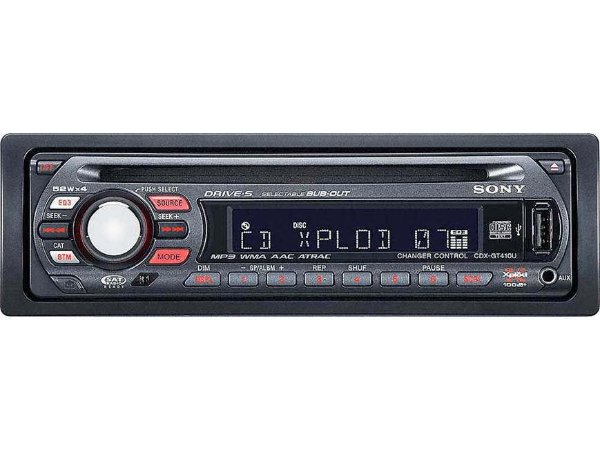 Sony CDX-GT410U CD receiver with USB input Plays MP3, WMA, and AAC
