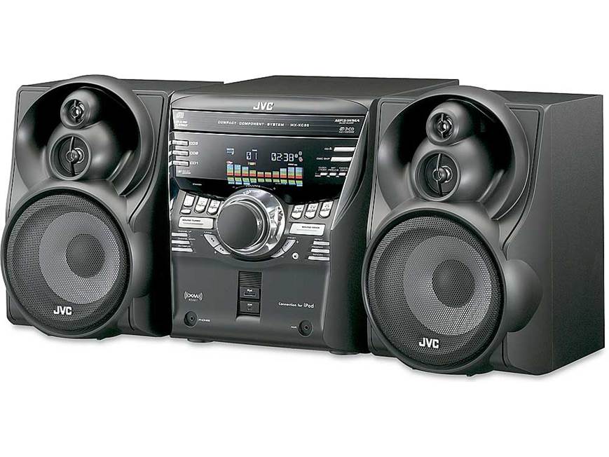 JVC MX-KC58 XM Ready bookshelf audio system with iPod® input at