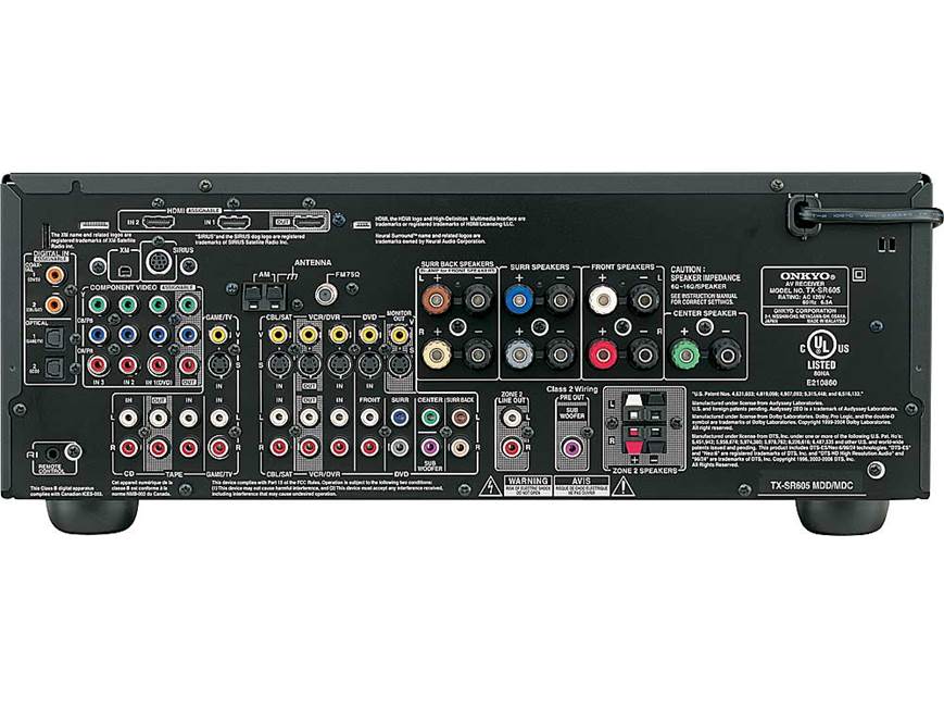 Onkyo TX-SR605 (Silver) Home theater receiver with HDMI switching