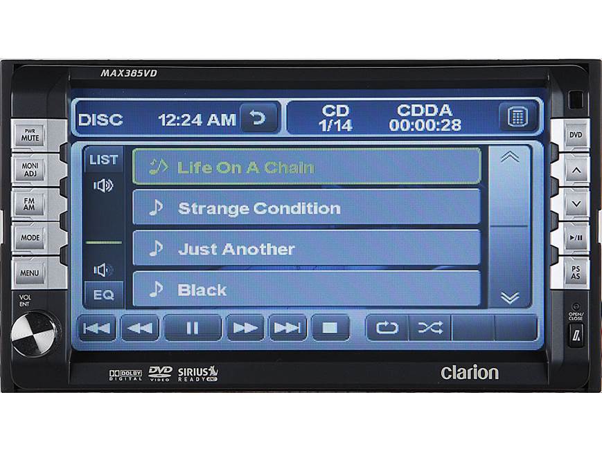 Clarion MAX385VD DVD receiver at Crutchfield