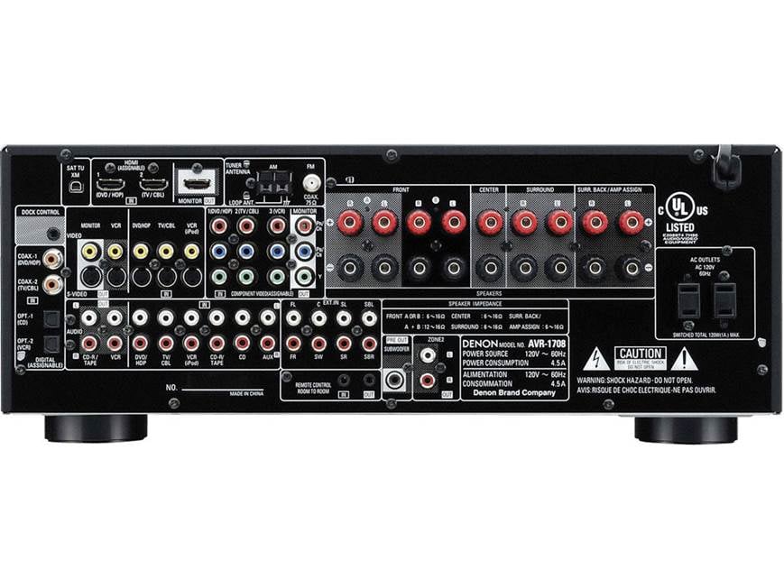 Denon AVR-1708 Home theater receiver with HDMI switching at