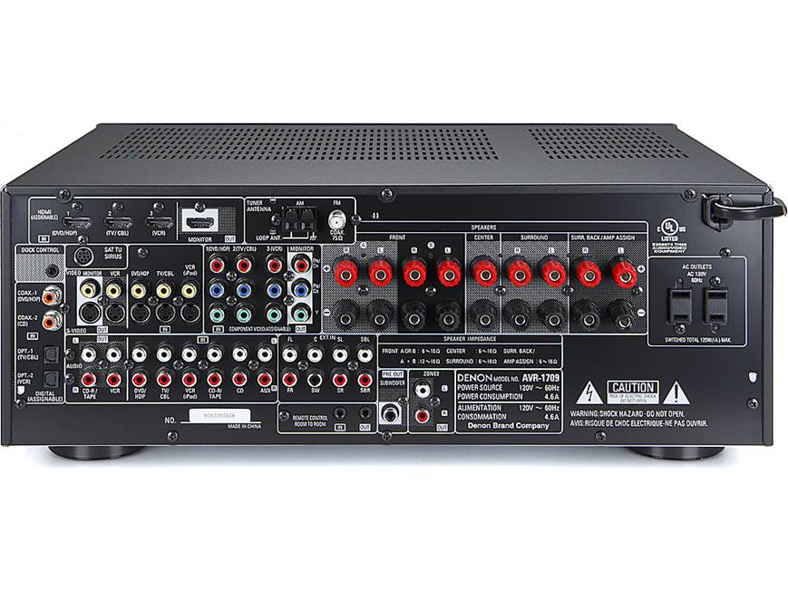 Denon AVR-1709 Home theater receiver with HDMI switching at