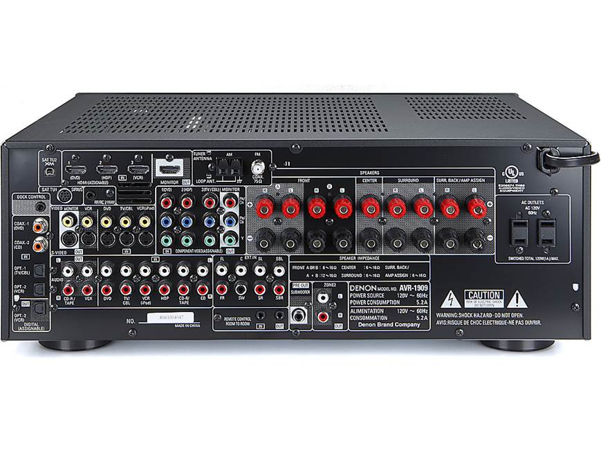 Denon AVR-1909 Home theater receiver with HDMI switching and video