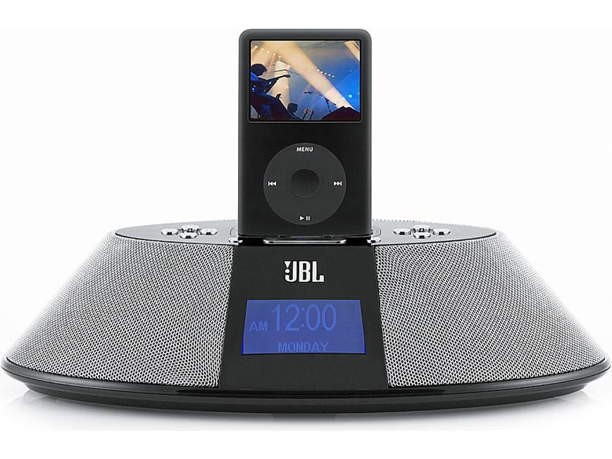 JBL On Time™ 200iD Powered iPod® speaker system and AM/FM clock
