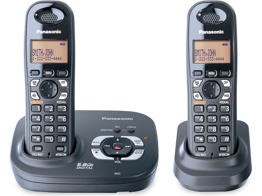 Panasonic KX-TG4322B 5.8 GHz expandable cordless phone system with