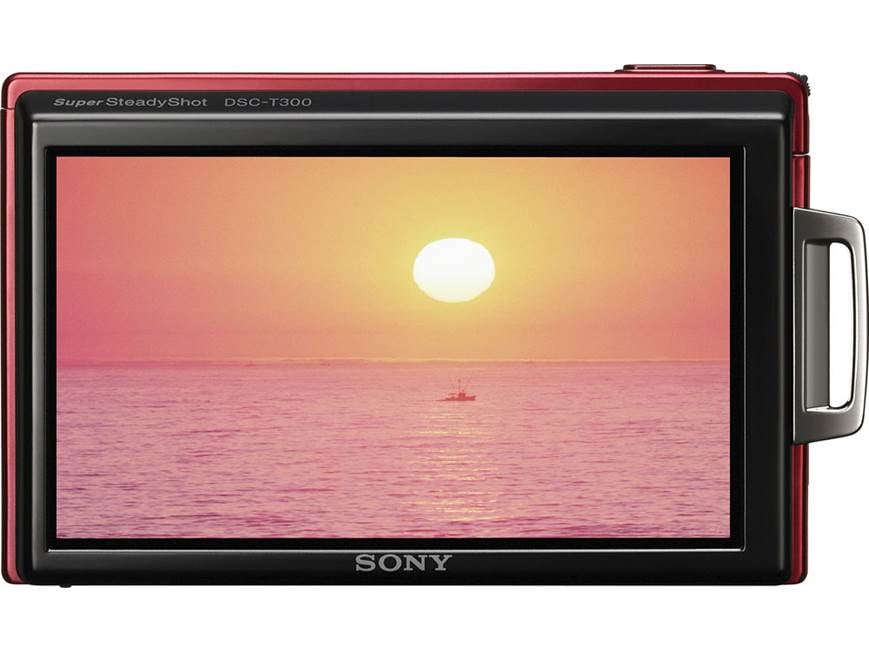 Sony Cyber-shot DSC-T300 (Red) 10.1-megapixel digital camera with