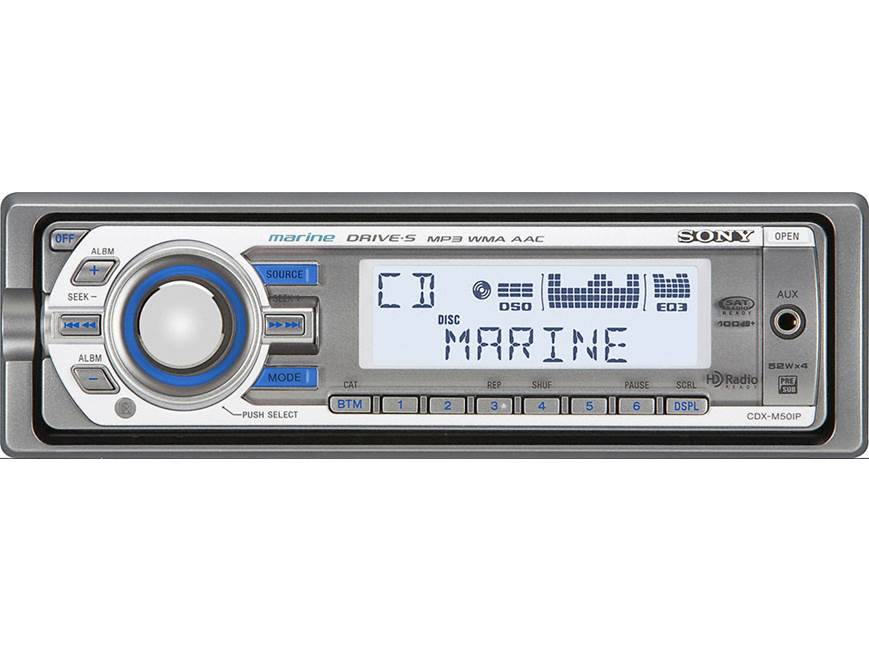Sony CDX-M50iP Marine receiver with built-in iPod® controls at