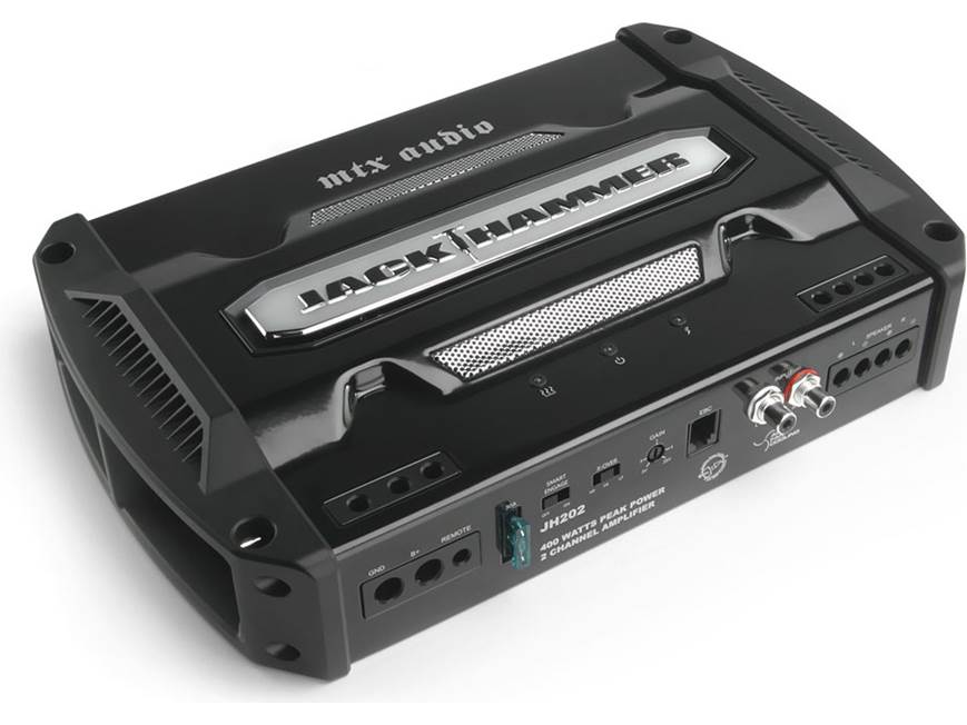 MTX JackHammer JH202 2-channel car amplifier — 50 watts x 2 at 4