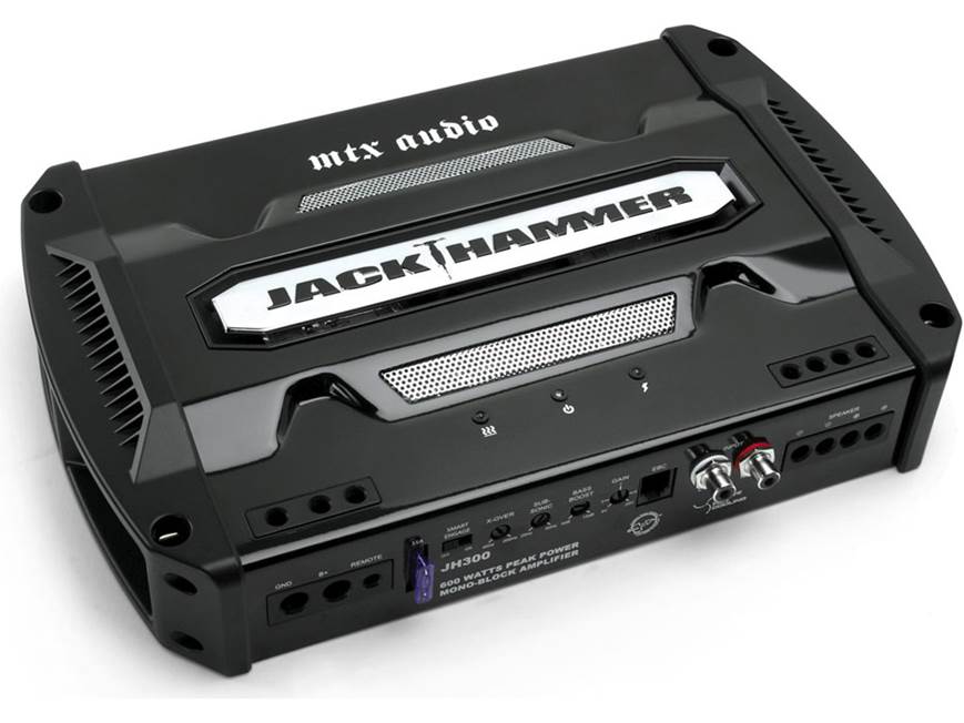 MTX JackHammer JH300 Mono subwoofer amplifier — 300 watts RMS x 1