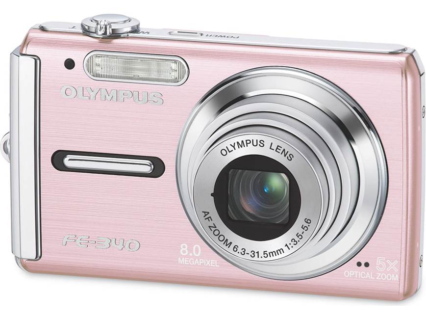 Olympus FE-340 (Pink) 8-megapixel digital camera with 5X optical