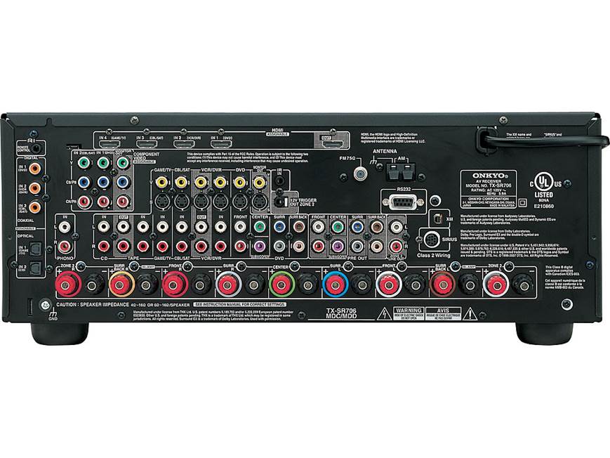 Onkyo TX-SR706 (Black) THX Select2™ Plus home theater receiver