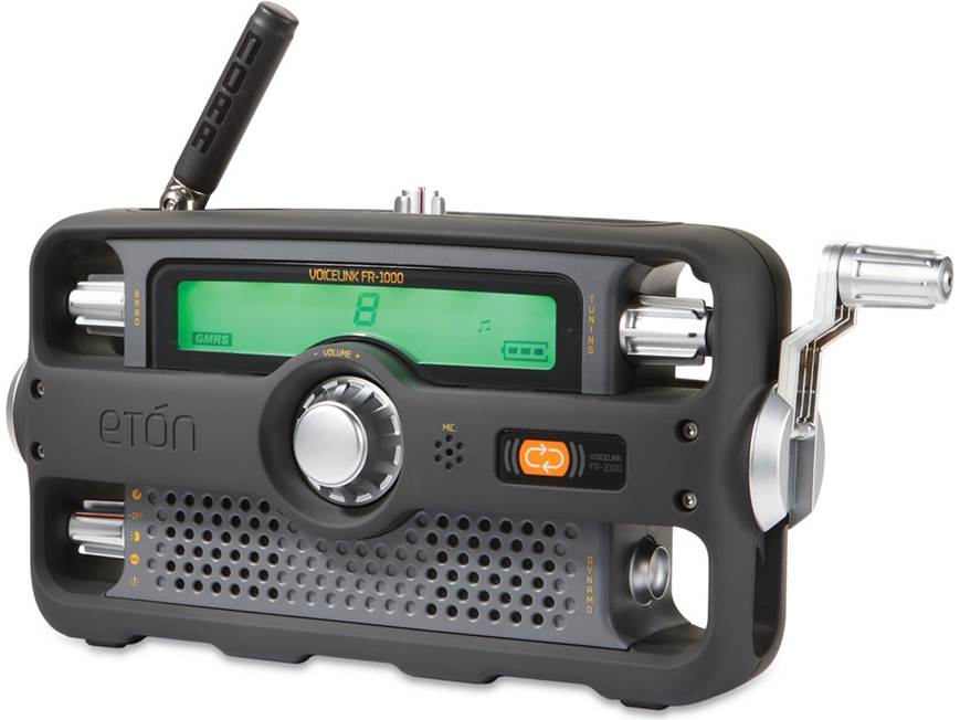Etón Voicelink FR1000 Hand-cranked emergency 2-way family radio at