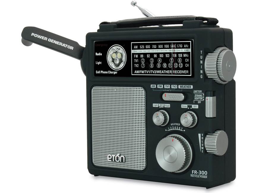 Etón FR300 (Black) Hand-cranked AM/FM/NOAA radio (Black) at