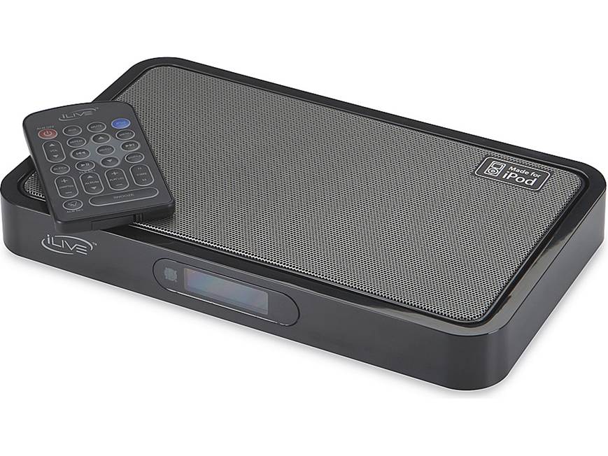 iLive IC2807BLK Portable speaker system and alarm clock for iPod