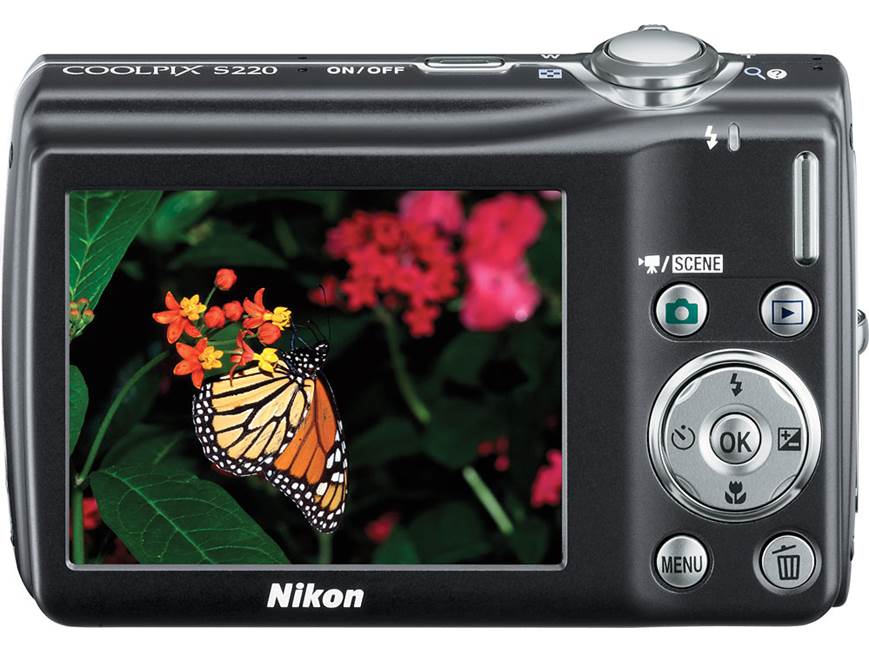 Nikon Coolpix S220 (Aqua Green) 10-megapixel digital camera with