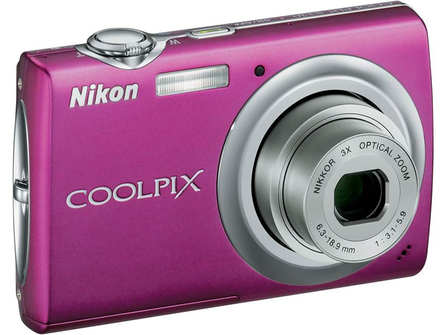Nikon Coolpix S220 (Magenta) 10-megapixel digital camera with 3X