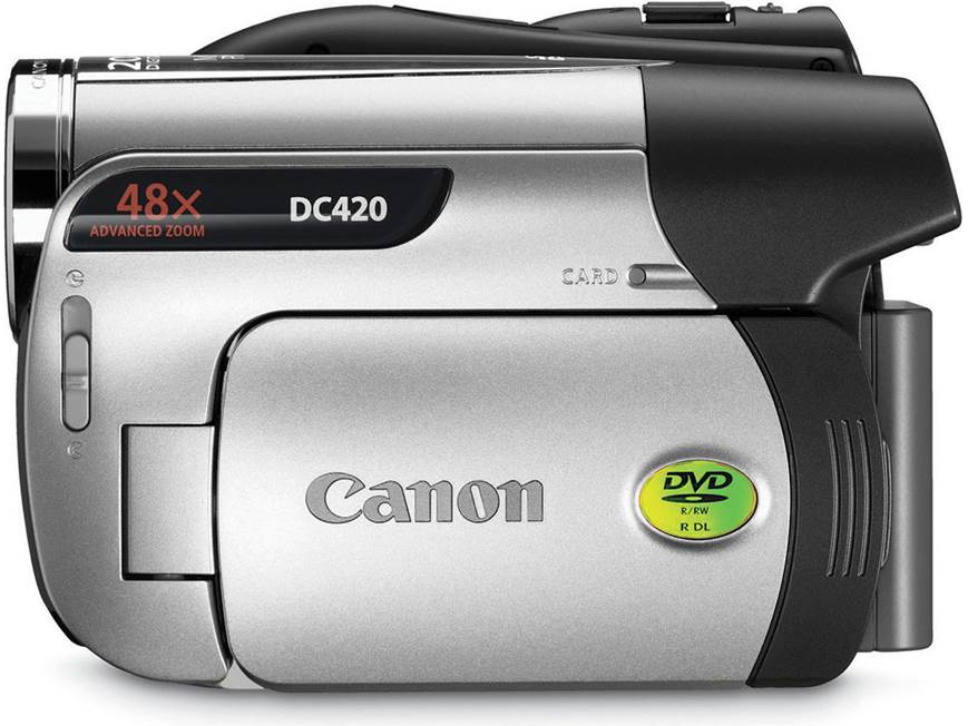 Canon DC420 DVD camcorder with high-speed USB port at Crutchfield