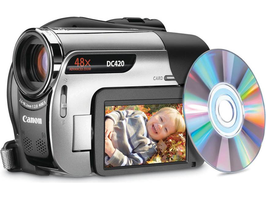 Canon DC420 DVD camcorder with high-speed USB port at Crutchfield